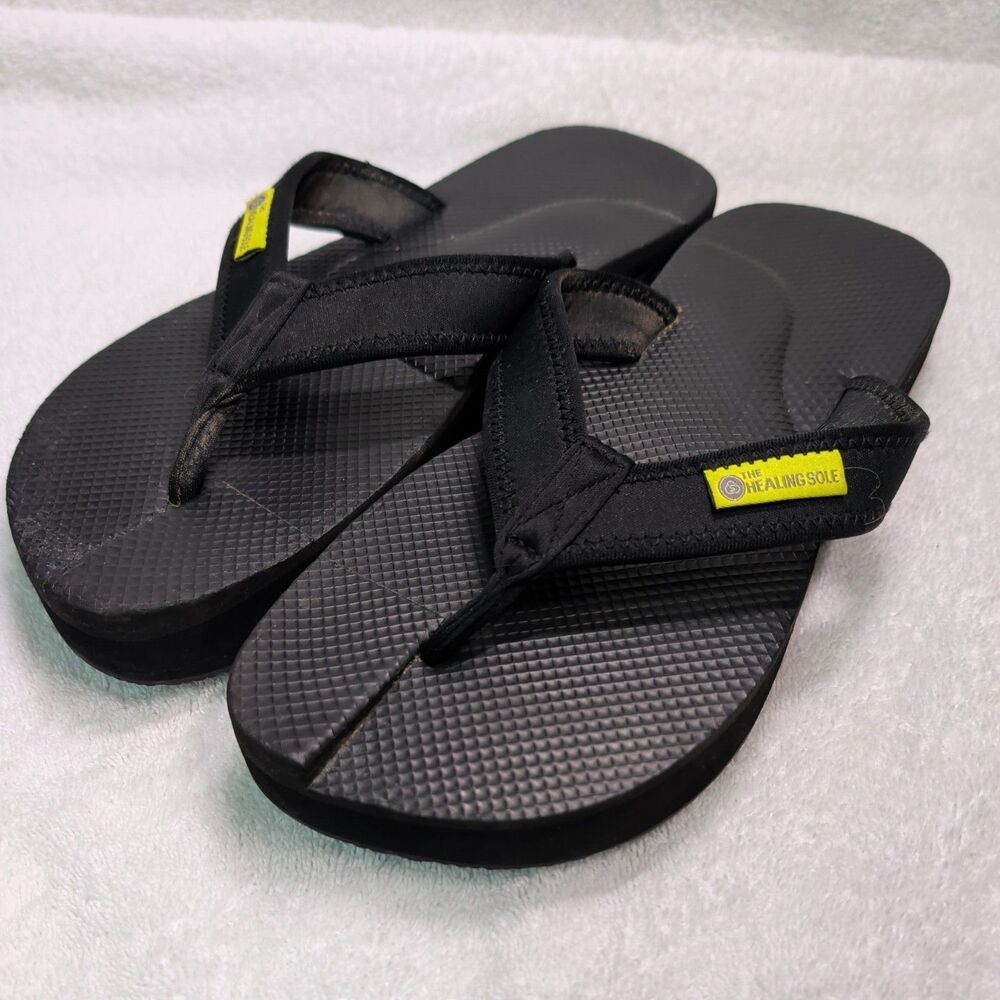 The Healing Sole Original - Black For Plantar Fasciitis Flip Flops Sz. M11/W12.5